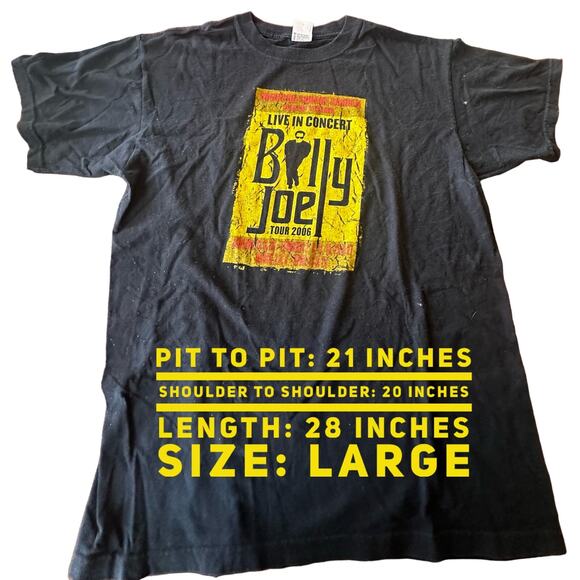 Vintage Billy Joel New York State of Mind 2006 Concert Tour Tee*Size L - Picture 3 of 4